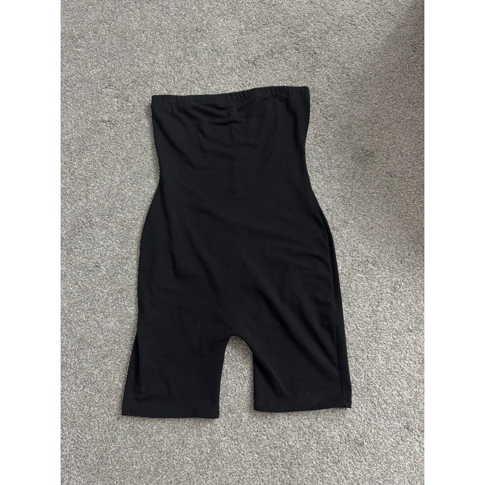 Black Strapless Romper Jumpsuit Shorts Tube Top Bodysuit Womens Size Medium